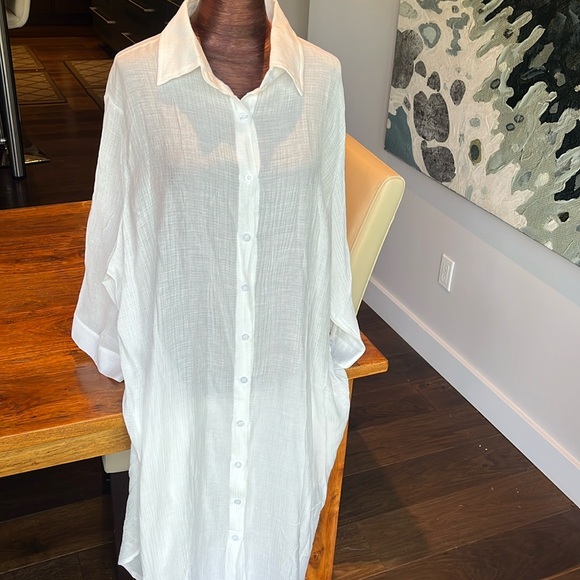 NWOT A Simple Concept Maxi Shirt Dress- O/S - Picture 2 of 6